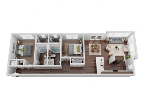 bedroom floor plan an in 3d